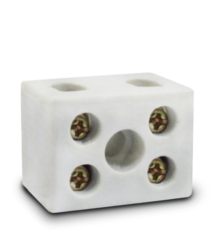 Conector de Porcelana 2 Polos 5A para Cabos de 4mm² - Modelo F0625 *Campanha Promocional*