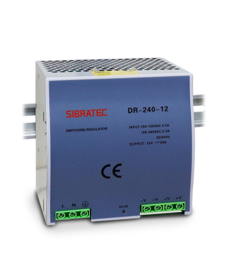 Fonte Chaveada para Trilho Din - Entrada 110/220Vca e Saída 12Vcc de 240W 20A - DR-240-12V