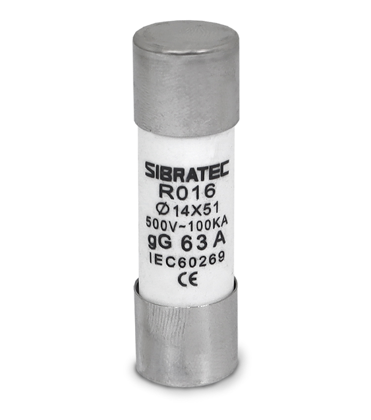 Fusível tipo Cartucho Retardado GG RO16 de 63A 500V 100KA 14x51mm 
