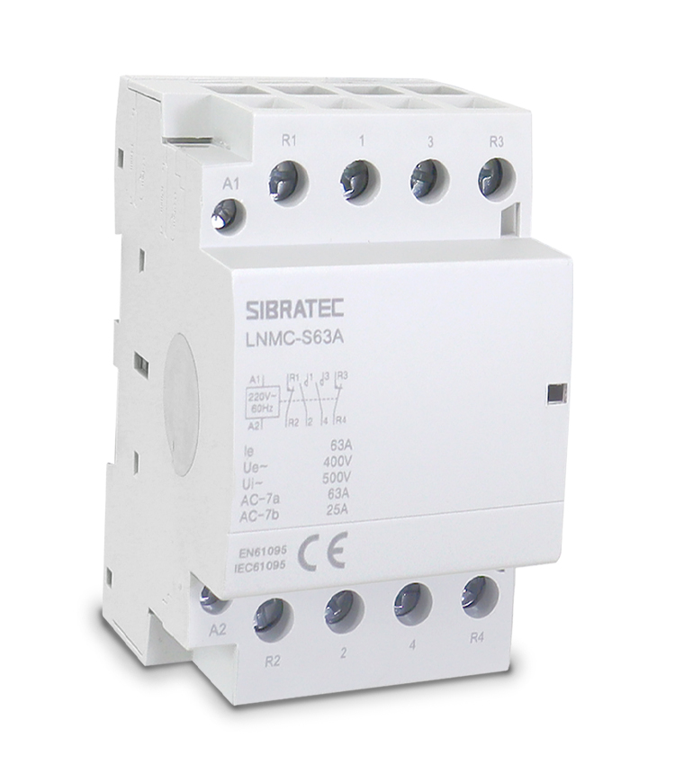 Contator Modular 63A - 2NA+2NF - Bobina em 220V (LNMC-S63A) - Manobra com Carga