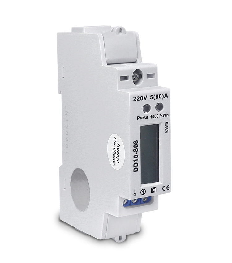 Medidor de Energia (kWh) Monofásico DD10-S08 - Medição Direta até 80A com Software de Leitura