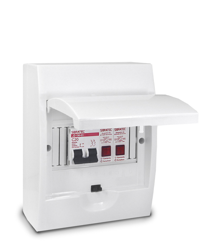 Kit de Proteção KDP1-220-7 para Estação de Recarga Automotiva de 7,5kW/220V Monofásico com Caixa, Disjuntor e DPS