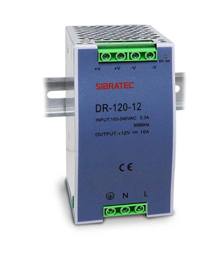 Fonte Chaveada para Trilho Din - Entrada 110/220Vca e Saída 12Vcc de 120W 10A - DR-120-12V