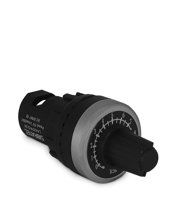 Potenciômetro Linear  Ø22mm com Knob LA42DWQ-5 Tipo B de 5KΩ com 1 Volta Preto